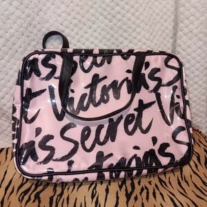 Victoria's Secret Pink and Black Cosmetic Bag